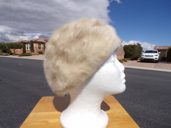 22" real MINK FUR hat, womens fur hat, tapered pi… - image 4