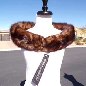 38&quot; real MARTEN/SABLE FUR stole wrap scarf, baum marten stole wrap, vintage European Sable stole stoll neck wrap boa wrap (#2032-2)