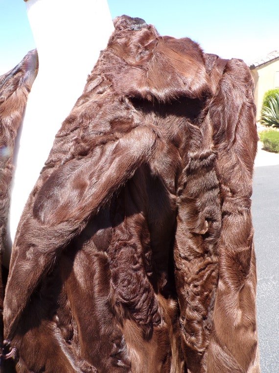 S (8P) real BROADTAIL PERSIAN LAMB fur jacket, hi… - image 3