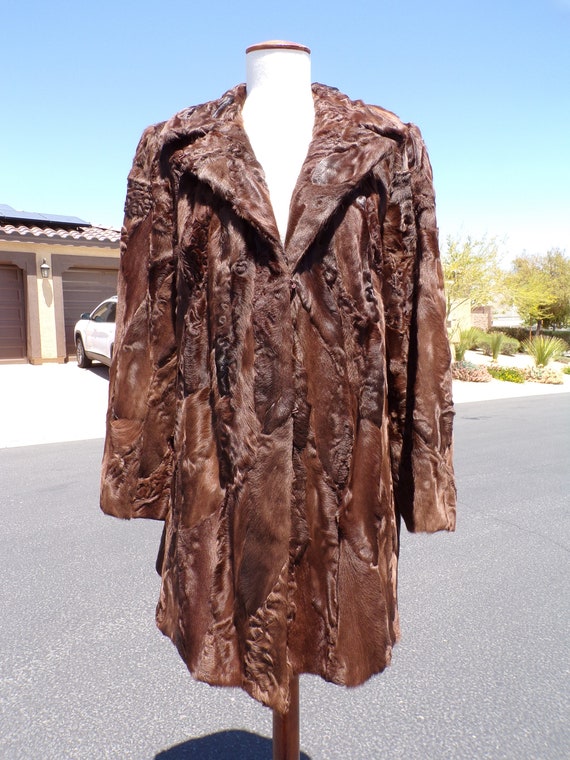 S (8P) real BROADTAIL PERSIAN LAMB fur jacket, hi… - image 2