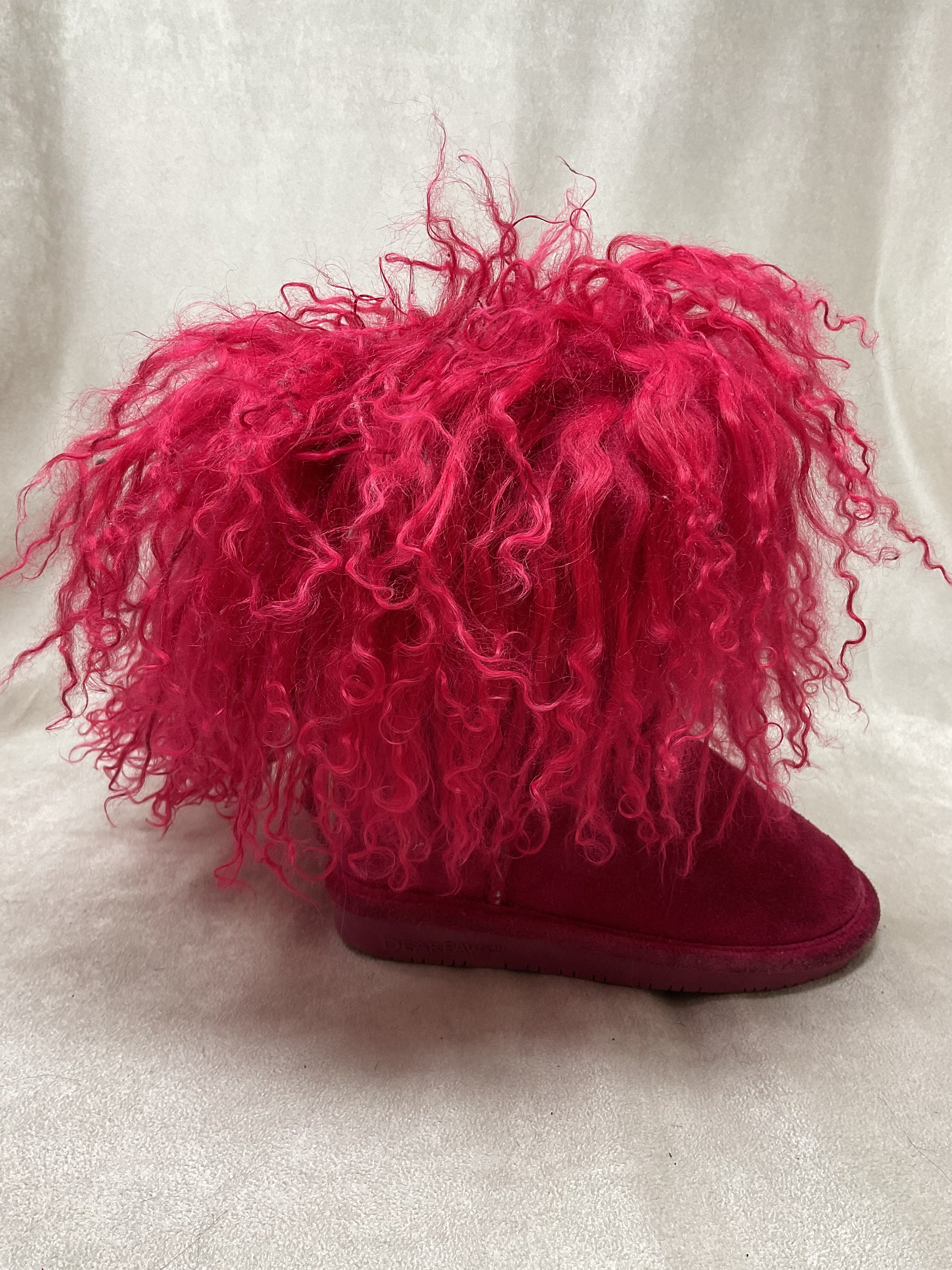 Toddler Size 9 EU 25 Bear Paw boo MONGOLIAN LAMB Fur Boots Hot Pink Genuine Suede Used Good as Play Boots 2041 Etsy