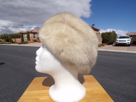 22" real MINK FUR hat, womens fur hat, tapered pi… - image 1