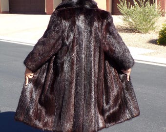 Brand New Canadian Long Haired Beaver Fur Coat Jacket Men