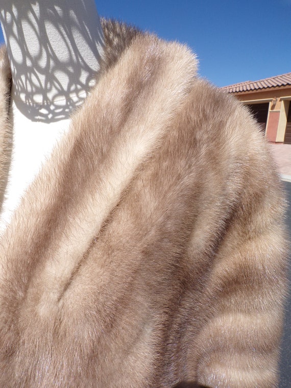 L (12-14) real MINK FUR stole stoll shawl wrap, s… - image 3