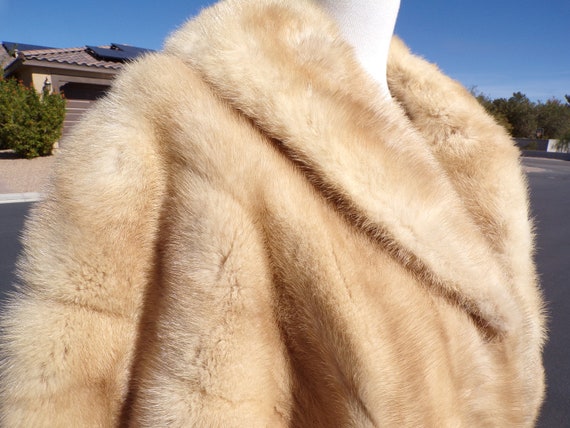 S-M (8-10) real blonde MINK FUR stole stoll stowe… - image 3