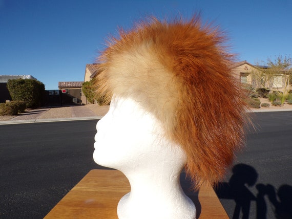21.5" real RED FOX fur hat, unisex fur hat, coppe… - image 1