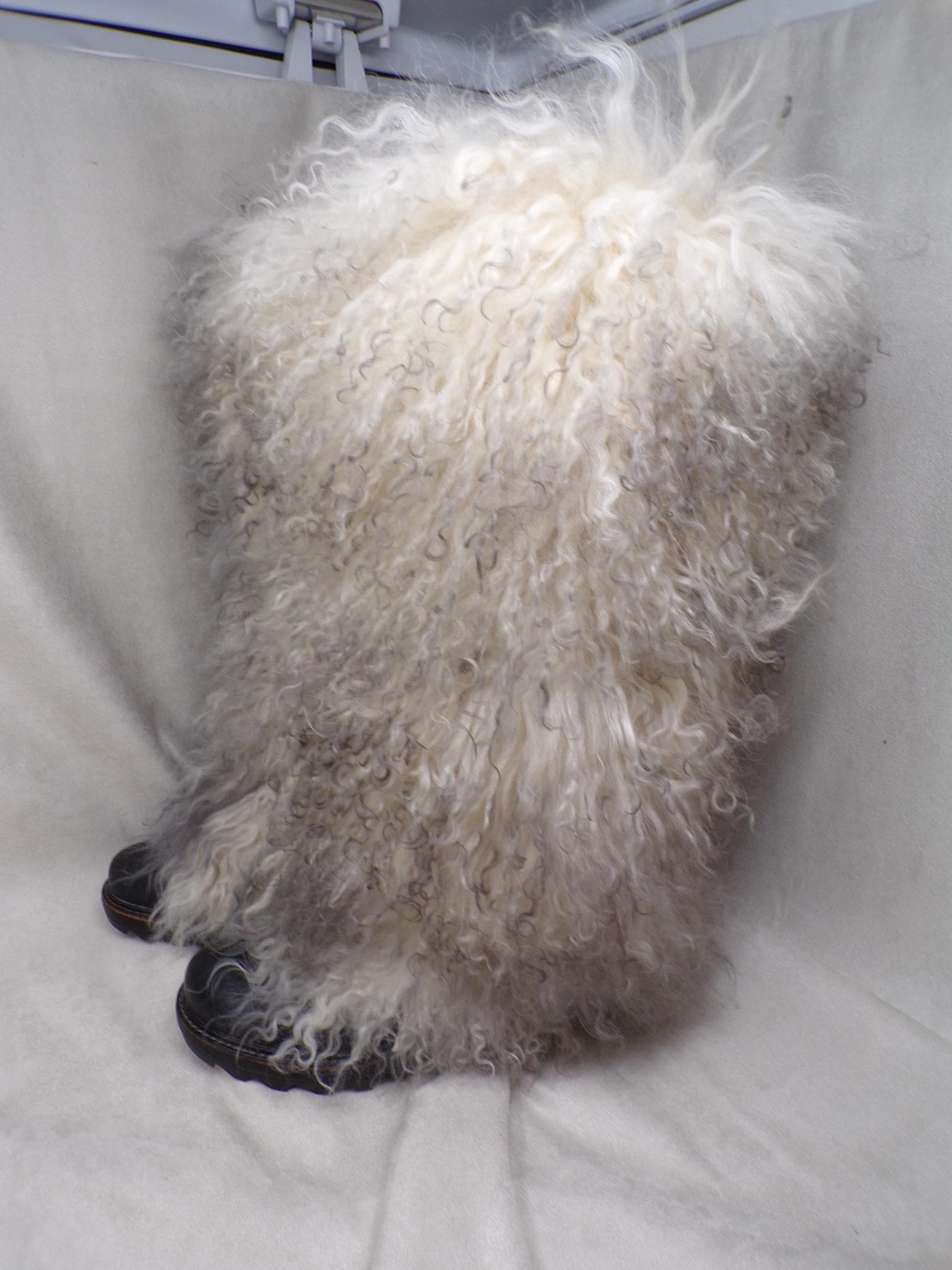 Mongolian sheepskin boots sales