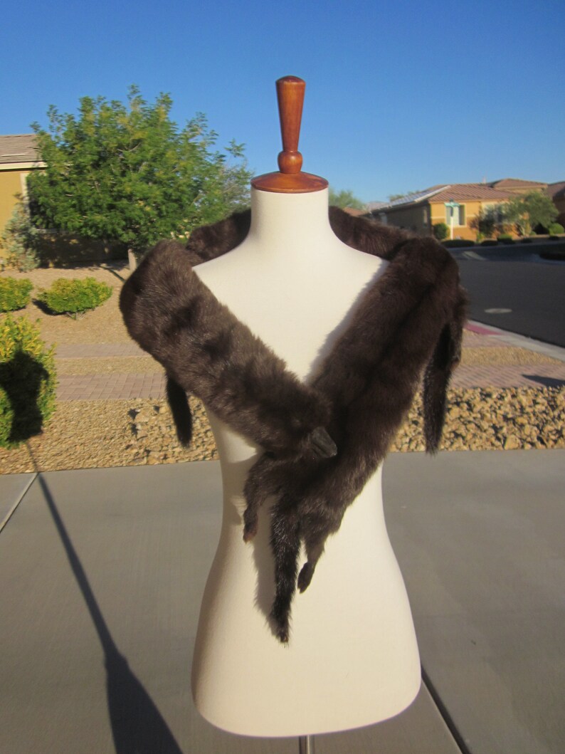 Real MINK FUR Scarf Scarves Collar Boa Stole Stoll MINK Fur Etsy