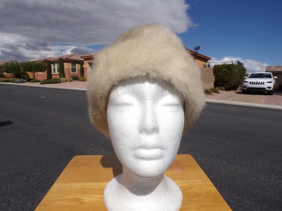 22" real MINK FUR hat, womens fur hat, tapered pi… - image 5