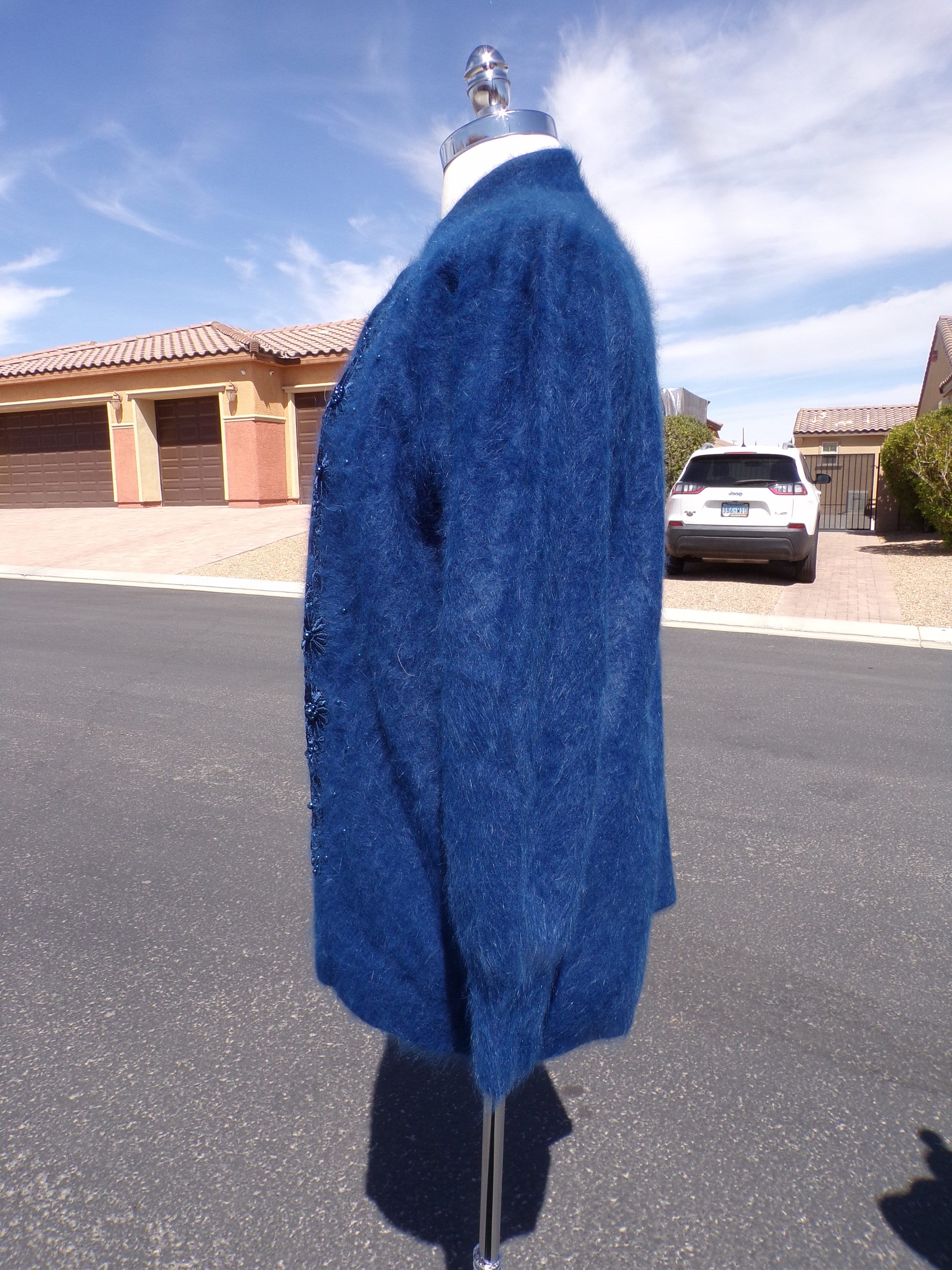 ジャケット・アウター 1980's Angora Cashmere Mix Nep Tailored Yo Collarless Wool Cashmere Coat – La Garçonne