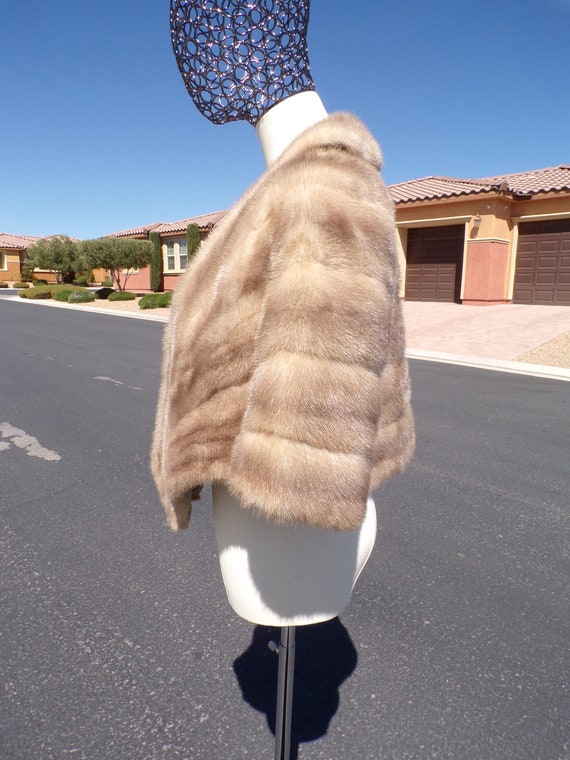 L (12-14) real MINK FUR stole stoll shawl wrap, s… - image 4