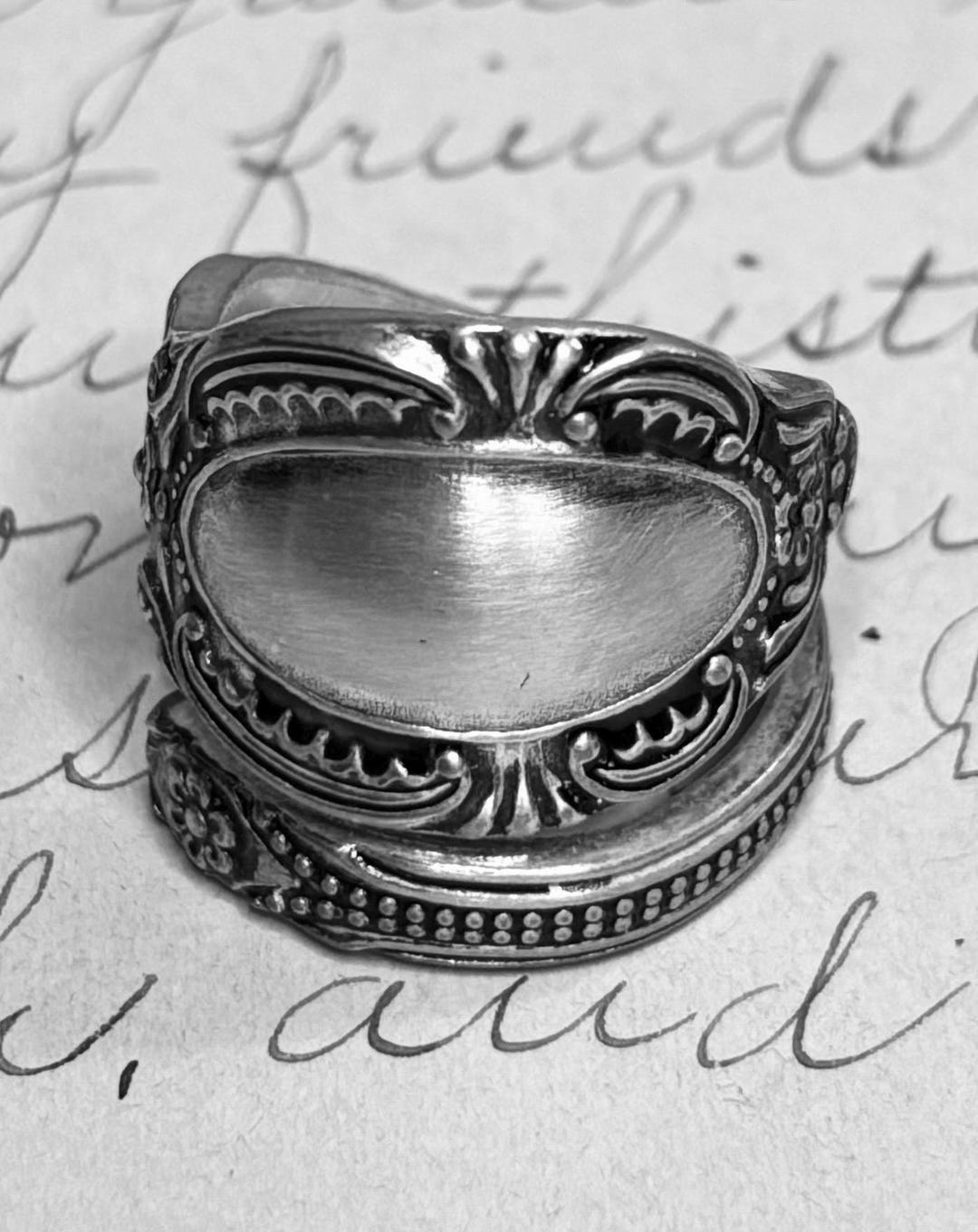 Antique Spoon Ring, Dainty Floral Design but Strong Statement, Size 7.5 ...