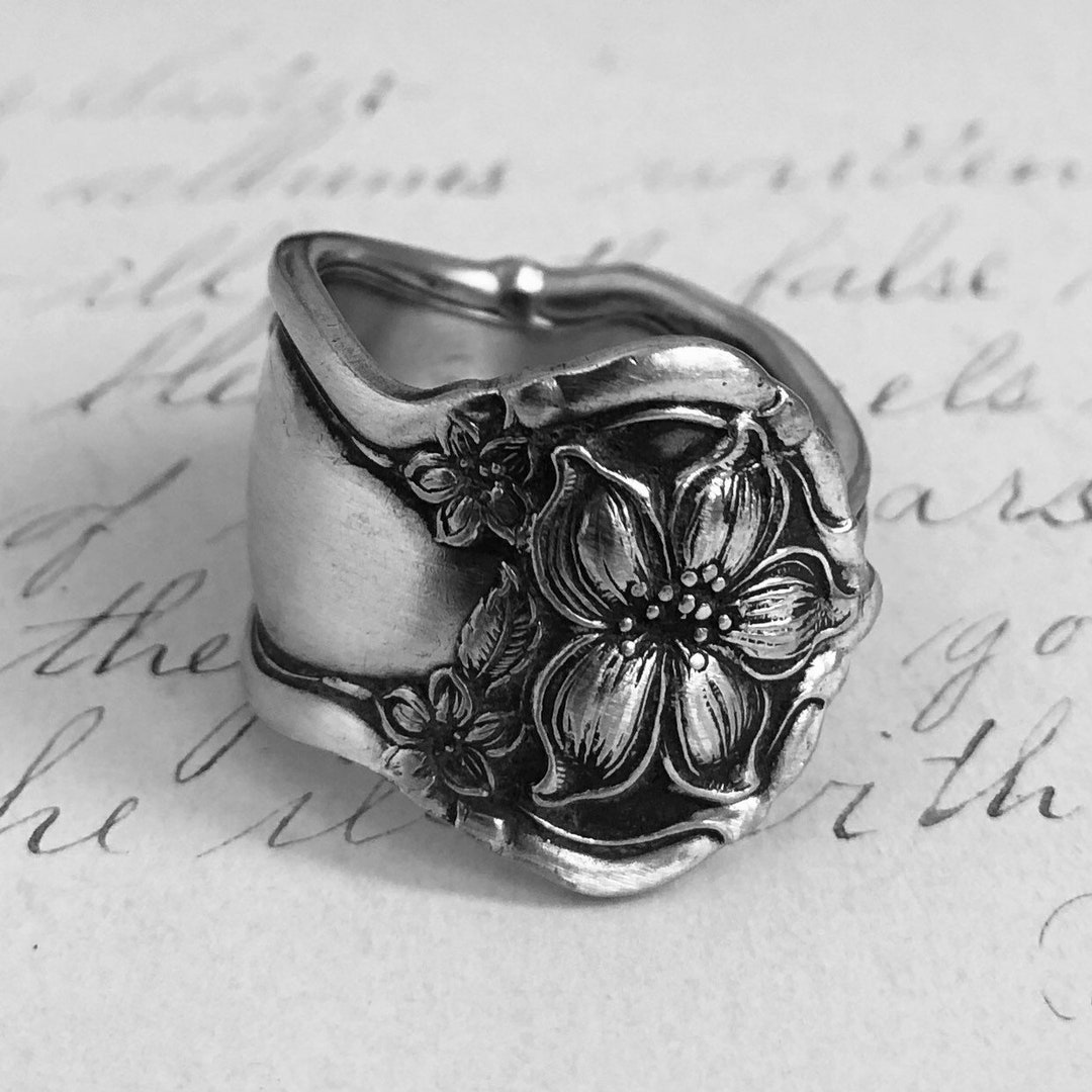 Antique Spoon Ring ~ORANGE BLOSSOM~ 1910 High Detail - Etsy