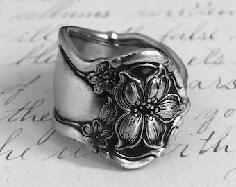 Antique spoon ring ~ORANGE BLOSSOM~ 1910  High detail