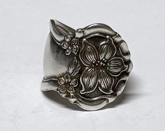 Antique spoon ring ~ORANGE BLOSSOM~ 1910  High detail