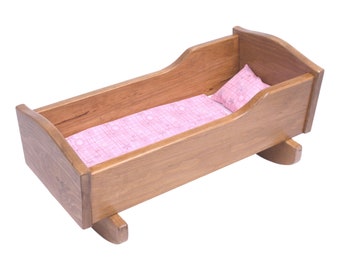 Amish-Made "Rebecca's Collection" Wooden Doll Cradle Toy, Fits 18" Dolls