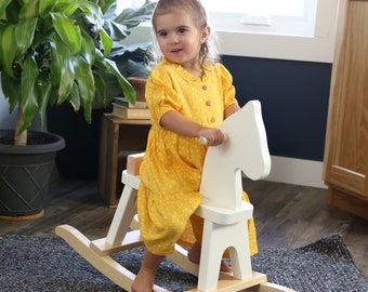 Amish-Made Wooden Rocking Horse Toddler Toy