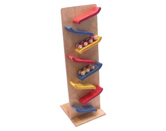 AmishToyBox.com Large Wooden Train Car Roller Track, Amish-Made, CPSIA-Approved, Non-Toxic Finish