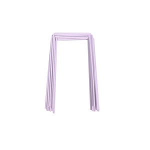 May include: A set of stacked, light purple metal hoops forming a rectangular frame.