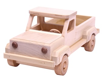 AmishToyBox.com Wooden Pickup Truck Toy with Hitch
