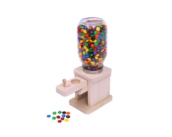 Amish-Made Jar Candy Dispenser - Great for M&M's, Peanuts, or Jelly Beans