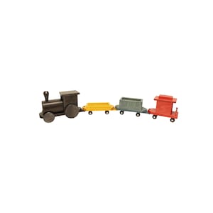 Large Wooden 40&quot; Toy Train Play Set, Kid-Safe Finish, Amish-Made (Circus Splash)