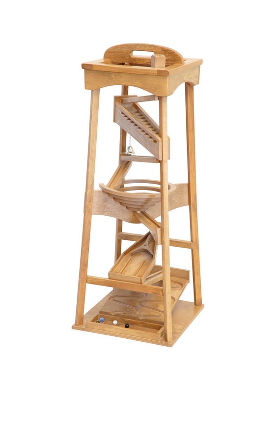 Amish Made Wooden Marble Pyramid Tower Run Toy 39 High Amish Made Wooden Marble Pyramid Tower