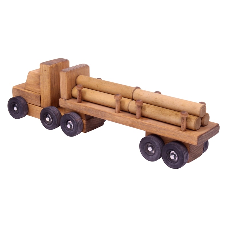 Wooden Log Truck Toy, Kid-Safe Finish, Amish-Made image 6