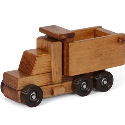Wooden Dump Truck Toy Kidsafe Finish Amishmade Etsy