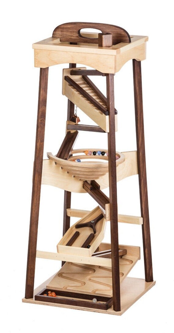 wooden marble run