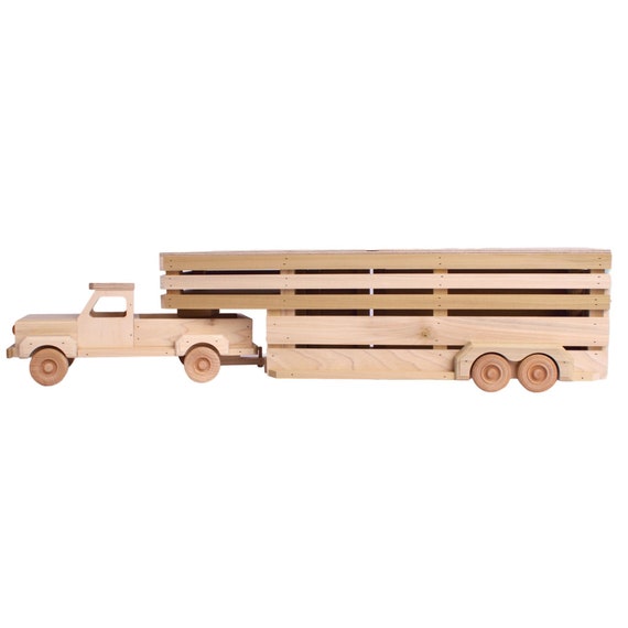 Amish made Wooden Toy Pickup Gooseneck Trailer Set Etsy Israel
