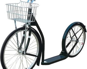 Amish-Made Deluxe Kick Scooter Bike, 24" Front Wheel 20" Rear Wheel, Adult-Size