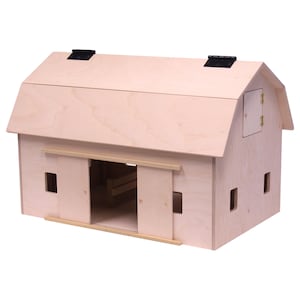 Amish-Made Toy Wooden Hip Roof Barn