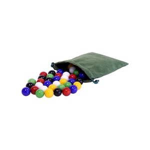 AmishToyBox.com Bag of 60 Glass Marbles - Replacement Marbles for Chinese Checkers - Large 3/4&quot; (18mm) Diameter