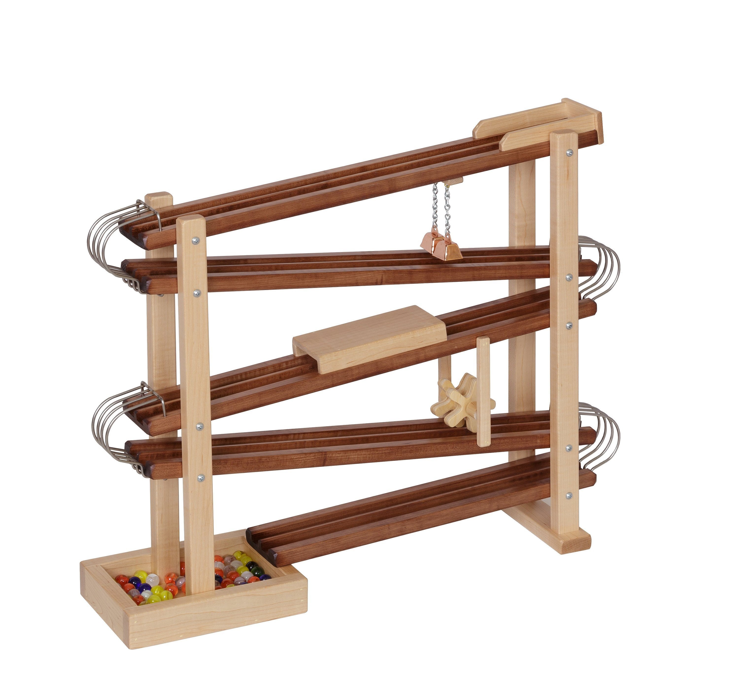 Amish Made Deluxe Wooden Marble Flyer Racetrack Toy Etsy