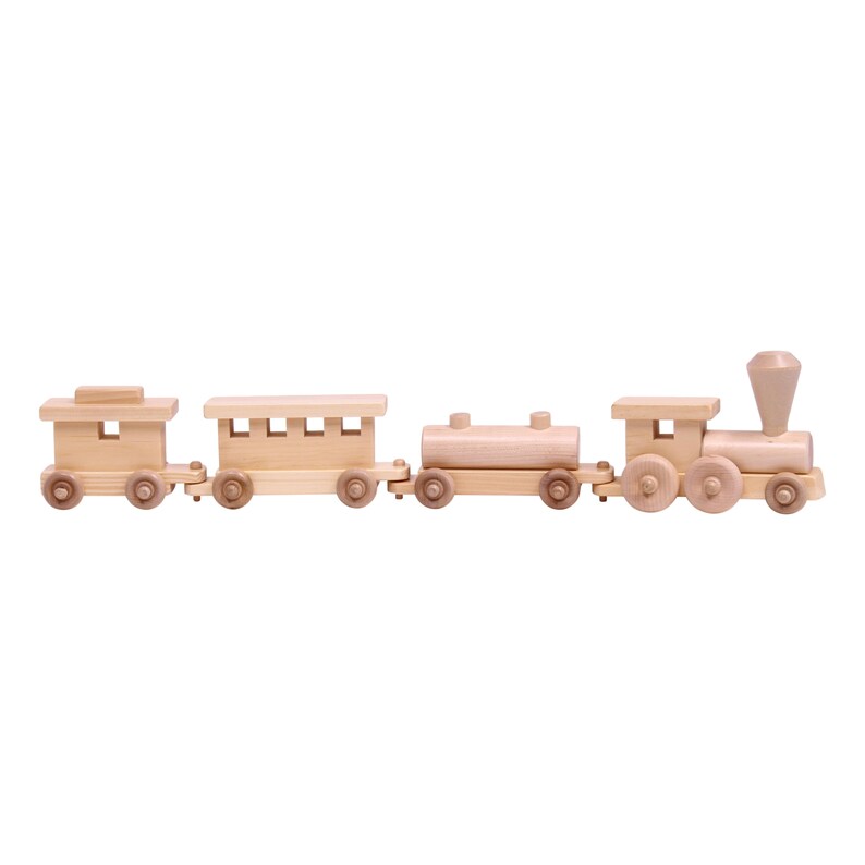 Amish-made 24 Wooden Toy Train Set - Etsy