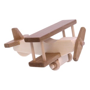 Amish-Made Wooden Toy Airplane, Kid-Safe Finish image 6