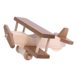 Amish-Made Wooden Toy Airplane, Kid-Safe Finish image 1