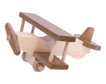 Amish-Made Wooden Toy Airplane, Kid-Safe Finish