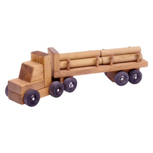 Wooden Log Truck Toy, Kid-Safe Finish, Amish-Made image 1