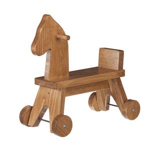 Amish-Made Wooden Riding Horse Toddler Ride Toy
