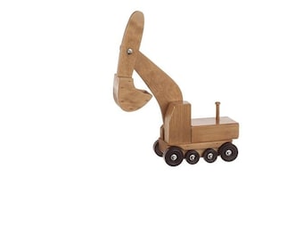 Amish-Made Wooden Excavator Toy