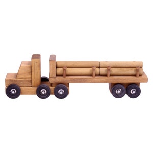 Wooden Log Truck Toy, Kid-Safe Finish, Amish-Made image 2