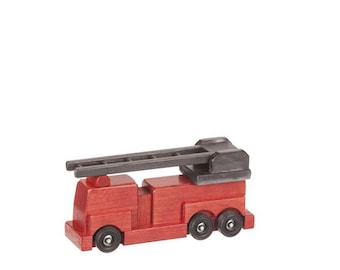AmishToyBox.com Wooden Toy Ladder Fire Truck, Kid-Safe Finish