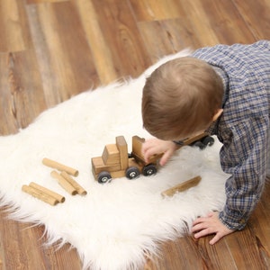 Wooden Log Truck Toy, Kid-Safe Finish, Amish-Made image 3