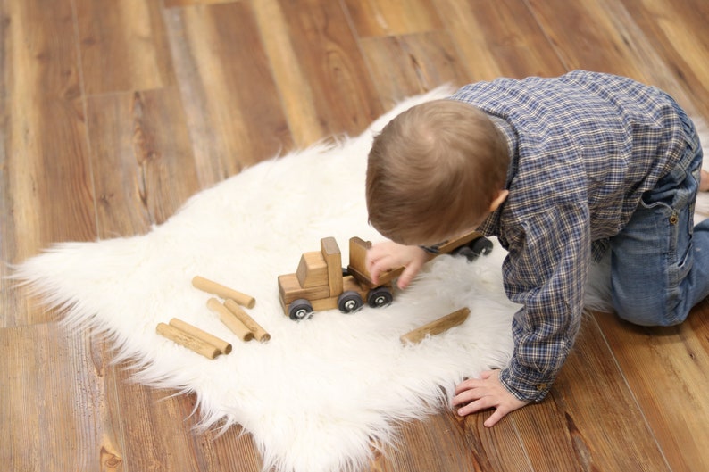 Wooden Log Truck Toy, Kid-Safe Finish, Amish-Made image 3
