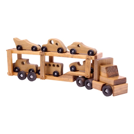 Amish-Made Wooden Mini Car Roller Toy Circus Splash 