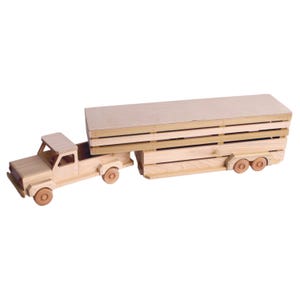 AmishToyBox.com Wooden Toy Pickup & Gooseneck Trailer Set