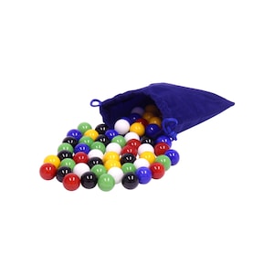 Bag of 60 Glass Marbles for Chinese Checkers Game, 5/8&quot; (16mm) Diameter