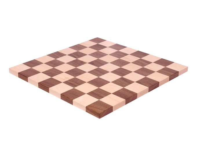 AmishToyBox.com Amish Made Maple/Walnut Hardwood 18" Chess and Checkers Wooden Game Board